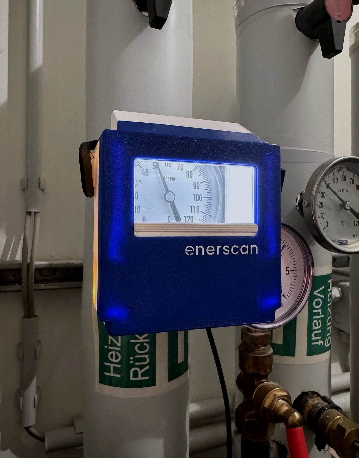 enerscan scanner an Heizungsthermometer